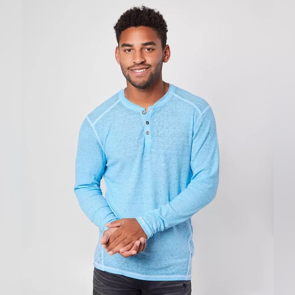 Buckle Black Crosshatch Burnout Henley